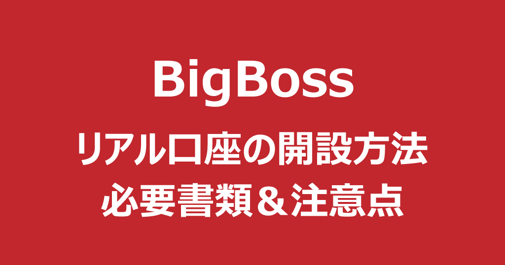 BigBoss(ビッグボス)の口座開設