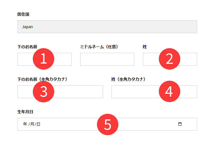 XMTradingの個人情報登録画面