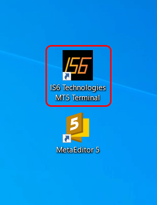 デスクトップに表示される「IS6 Technologies MT5 Terminal」のショートカット